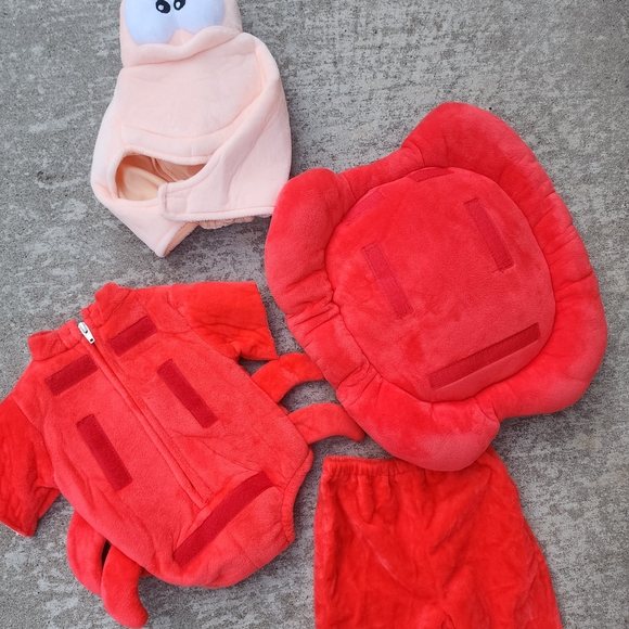 Disney The Little Mermaid‎ Plush Sebastian Crab Costume for Infants, Sz 0-3m - Picture 4 of 9